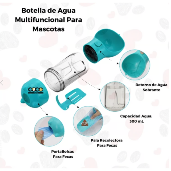 Botella para mascotas multifunción